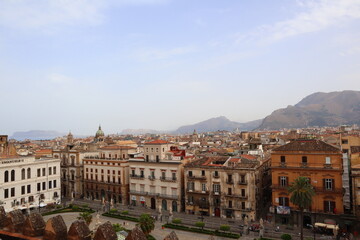 Fototapeta na wymiar Palermo, Sicily (Italy): Panoramic view of Palermo from the Cathedral of Assumption of the Virgin Mary