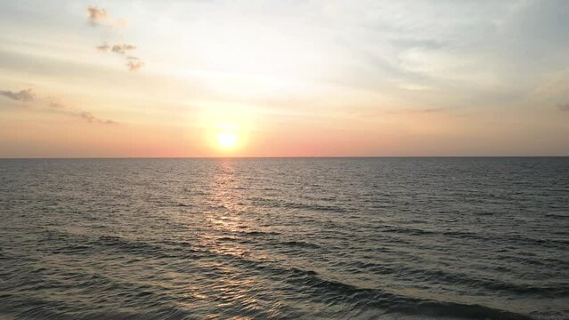 Bueatiful beach in sunset time move forword