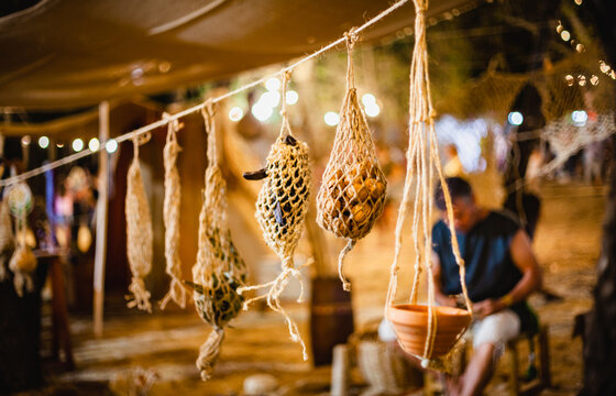 people selling products in medieval festival