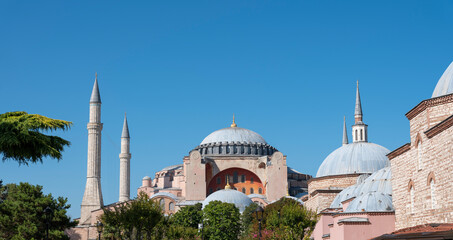 Fototapeta na wymiar Hagia Sophia mosque, front view