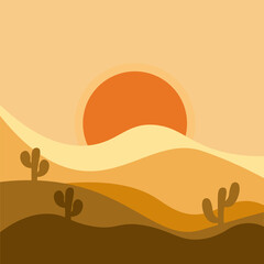 landscape with trees and sun