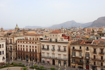Fototapeta na wymiar Palermo, Sicily (Italy): Panoramic view of Palermo from the Cathedral of Assumption of the Virgin Mary