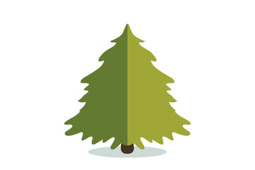 Christmas tree vector icon. Modern style fir symbol in color for holiday decoration, gift card design.