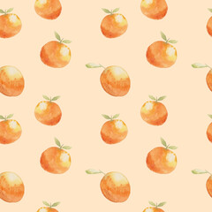 Seamless water color orange pattern background.