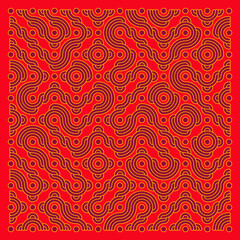 Color truchet tiling connections illustration