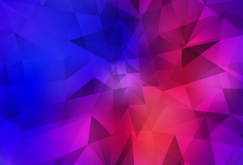 Dark Blue, Red vector gradient triangles pattern.