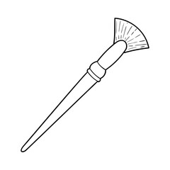 Hand drawn brush icon. Vector graphics, doodle style.