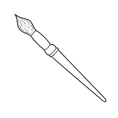 Hand drawn brush icon. Vector graphics, doodle style.