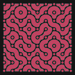 Color truchet tiling connections illustration