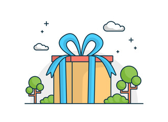 gift flat design outline modern style