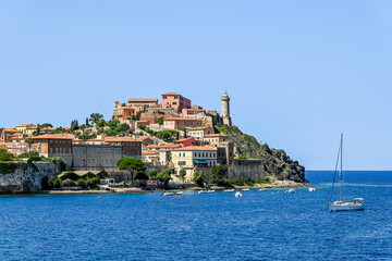 Portoferraio, Festung, Leuchtturm, Forte Stella, Altstadt, Hafen, Insel, Elba, Meer, Mittelmeer,...