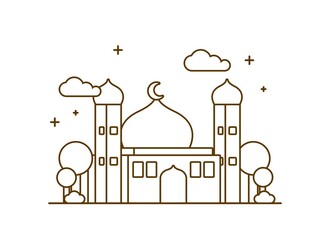Obraz premium mosque line art design modern style