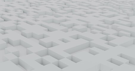 white abstract background made of cubes 3d render