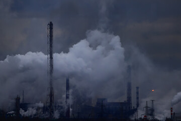 metallurgical plant landscape pollution of nature