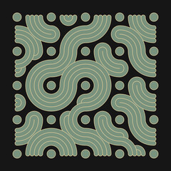 Color truchet tiling connections illustration