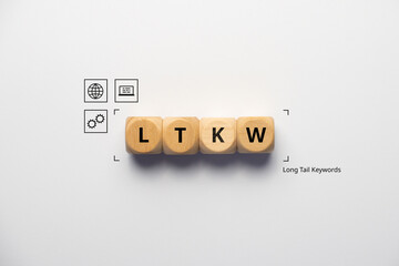 Concept business marketing acronym LTKW or Long Tail Keywords