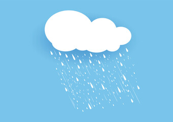 rainy season, clouds and storm, weather nature background, Flood natural disaster, vector illustration.