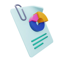 Chart report 3d rendering isometric icon.