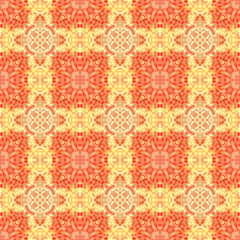 Abstract watercolor seamless pattern, cage, kaleidoscope