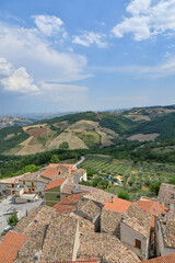 Fototapeta na wymiar Panoramic view of the Molise village of Pietracupa, Italy.