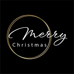 Merry Christmas simple design black and white