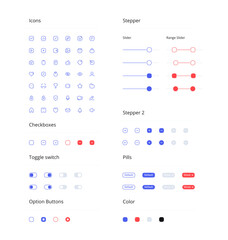 Vector minimalistic set of icons and interface elements. GUI Template.
