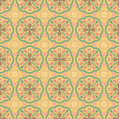 Floral Seamless Pattern Background Garden Nature Damask Aboriginal Ornament Art