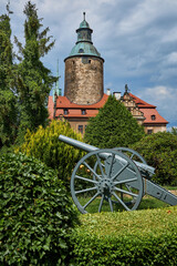Czocha Castle against the blue sky, in Poland.