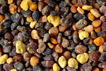 Pile of bee pollen on white, closeup