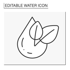  Drop line icon. Water substance for plant growing. Nature. Eco system. Water concept. Isolated vector illustration. Editable stroke