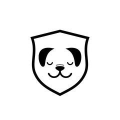 Dog shield protect icon isolated on white background