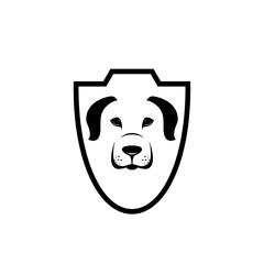 Dog shield protect icon isolated on white background