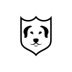 Dog shield protect icon isolated on white background