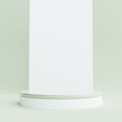 3d rendering podium abstract background with circle art