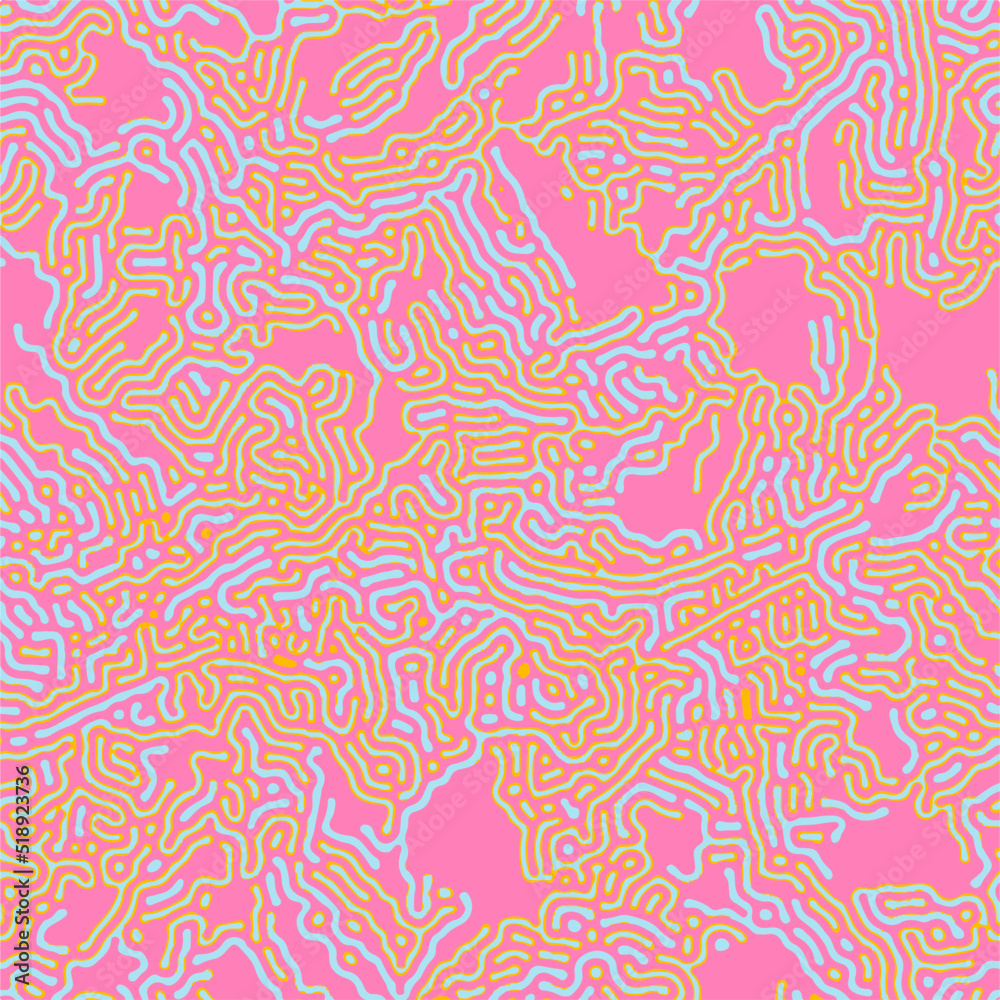 Poster reaction diffusion organic pattern. generative art design.