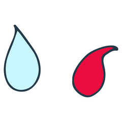 Hand drawn element of drops. Doodle vector illustration winter drops