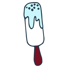 Hand drawn element of an ice cream. Doodle vector illustration ice cream