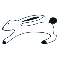 White rabbit illustration on a white background 