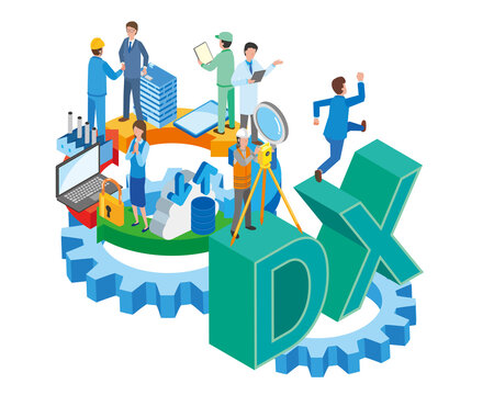 デジタルトランスフォーメーションと働く人々のイメージ