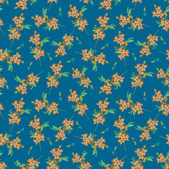 Floral bouquet vector pattern with small flowers and leaves, Design for fashion