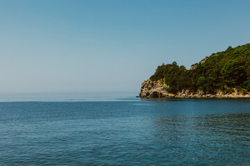 Naklejka premium Amazing view of the Adriatic sea near Budva. Beautiful cloudy sky.