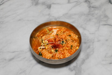 A Instant Noodles on bright background.