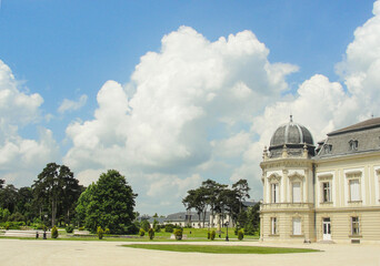 Keszthely Palace in a beautiful park in the summer