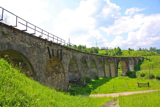 Old Austrian bridge in Vorohta, Ukraine	
