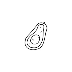 Avocado outline icon. Fruit, healthy nutrition, organic food. Hand drawn line vector illustration.