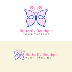 Butterfly Boutique Logo Vector Illustration