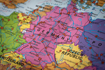 Naklejka premium kolorowa mapa Niemiec