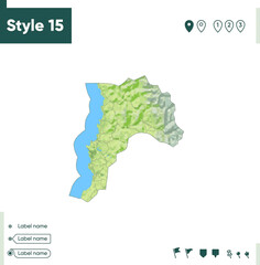 Valparaiso, Chile - map with shaded relief, land cover, rivers, lakes, mountains. Biome map.