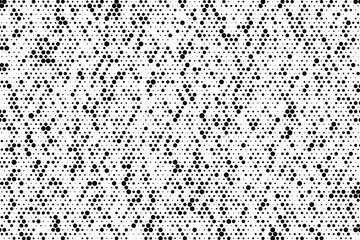 Black and white vector halftone. Industrial half tone texture. Subtle dotted gradient. Retro effect overlay. Grunge dot pattern on transparent backdrop. Modern graphic halftone perforated surface.