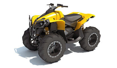 ATV all terrain Vehicle 3D rendering on white background © 3D Horse